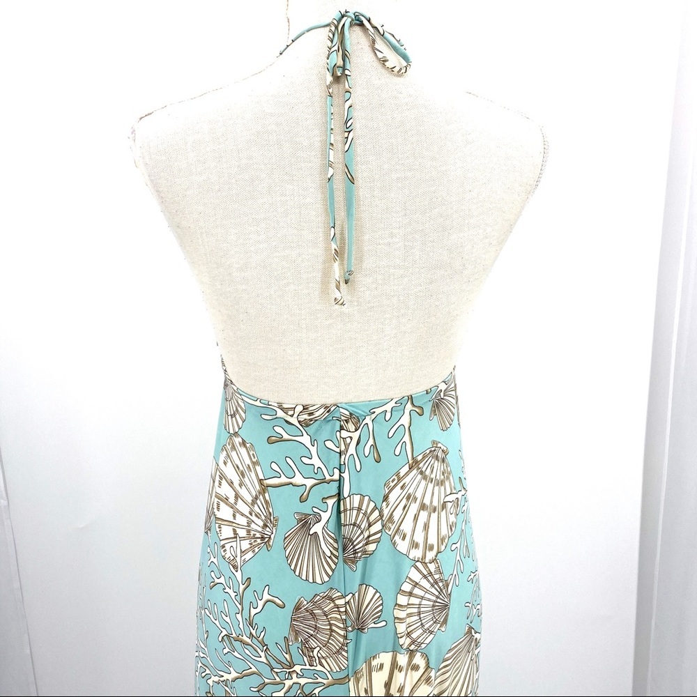 Boston Proper coral reef printed halter maxi dress - Picture 9 of 14